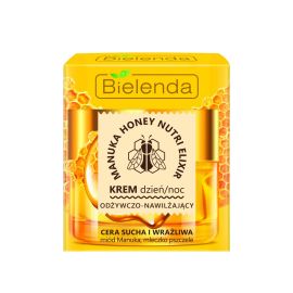 Bielenda MANUKA HONEY NUTRI ELIXIR Nourishing and Moisturizing Face Cream Day Night for Dry and Sensitive Skin, 50 ml